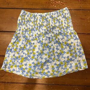 Kendall & Kylie Floral Blue and Yellow Women's Skirt XS